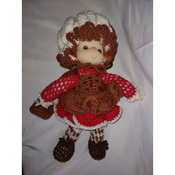 Vintage Crocheted Strawberry Shortcake 16in Doll Chocolate Chip Ice Cream - Picture 14 of 14